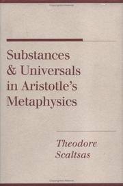 Cover of: Substances and universals in Aristotle's Metaphysics