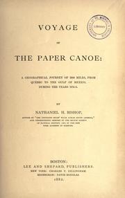 Cover of: Voyage of the paper canoe by N. H. Bishop