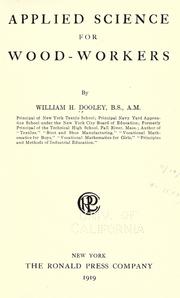 Cover of: Applied science for wood-workers