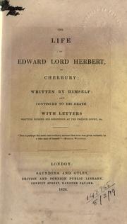 Cover of: The life of Edward Lord Herbert, of Cherbury