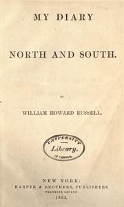 Cover of: My diary North and South. by Sir William Howard Russell