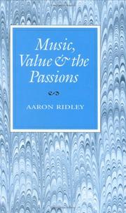 Cover of: Music, value, and the passions