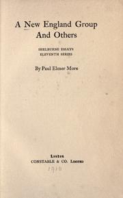 Cover of: A New England group and others. by More, Paul Elmer