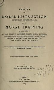 Front cover of Report on moral instruction by Unknown