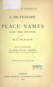 Geographical etymology
