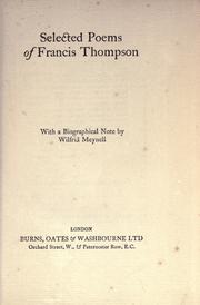 Cover of: Selected poems of Francis Thompson by Francis Thompson