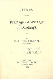 Cover of: Hints on the drainage and sewerage of dwellings.