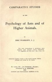 Cover of: Comparative studies in the psychology of ants and of higher animals by Wasmann, Erich