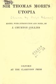 Cover of: Sir Thomas More's Utopia