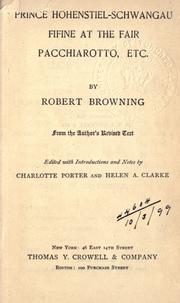 Cover of: Prince Hohenstiel-Schwangau by Robert Browning