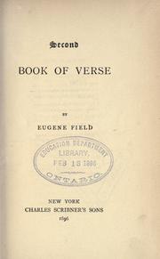 Cover of: Second book of verse by Eugene Field