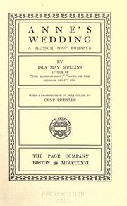 Cover of: Anne's wedding: a blossom shop romance