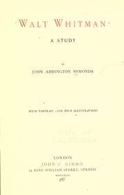 Cover of: Walt Whitman by John Addington Symonds