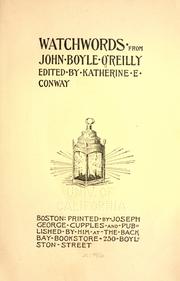 Watchwords from John Boyle O'Reilly by John Boyle O'Reilly