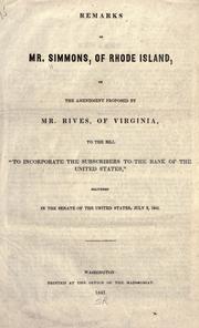 Cover of: Remarks of Mr. Simmons, of Rhode Island by James Fowler Simmons