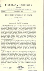 Cover of: The herpetology of Sinai by Karl Patterson Schmidt