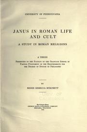 Janus in Roman life and cult by Bessie Rebecca Burchett