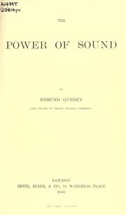 Cover of: The power of sound. by Edmund Gurney