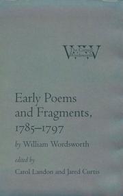 Cover of: Early poems and fragments, 1785-1797 by William Wordsworth