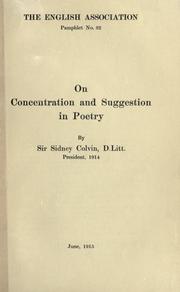 Cover of: On concentration and suggestion in poetry by Colvin, Sidney Sir