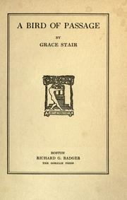 Cover of: A bird of passage by Grace Stair