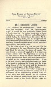 Cover of: The periodical cicada by William Josiah Gerhard
