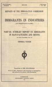 Cover of: Reports of the Immigration Commission. by United States. Immigration Commission (1907-1910)