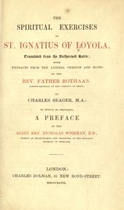 Cover of: The  spiritual exercises of St. Ignatius of Loyola