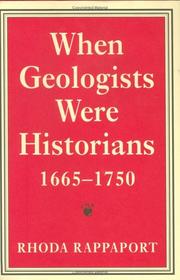 Cover of: When geologists were historians, 1665-1750 by Rhoda Rappaport