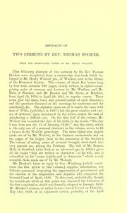 Cover of: Abstracts of two sermons by Thomas Hooker