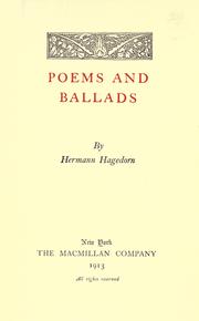 Cover of: Poems and ballads by Hermann Hagedorn