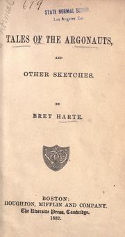 Cover of: Tales of the Argonauts and other sketches by Bret Harte