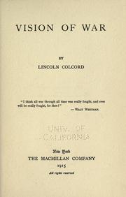 Cover of Vision of war by colcord, lincoln