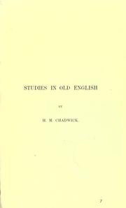 Cover of: Studies in Old English.