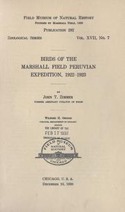 Birds of the Marshall Field Peruvian Expedition, 1922-1923 by Zimmer, John Todd