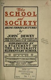 Cover of: The school and society by John Dewey
