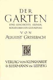 Cover of: Der Garten by August Grisebach