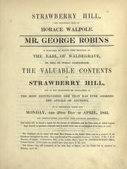 Cover of: Strawberry Hill, the renowned seat of Horace Walpole by Horace Walpole