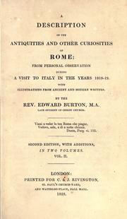 A description of the antiquities and other curiosities of Rome by Burton, Edward