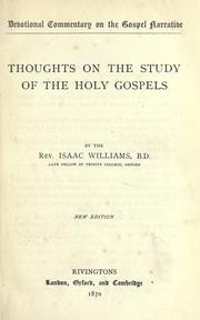 Cover of: Thoughts on the study of the Holy Gospels