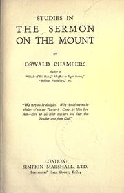 Cover of: Studies in the Sermon on the Mount by Oswald Chambers