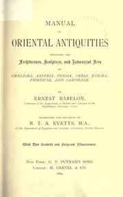 Cover of: Manual of oriental antiquities by Ernest Babelon