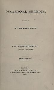 Cover of: Occasional sermons preached in Westminster Abbey