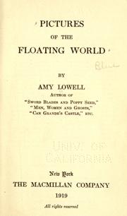 Cover of: Pictures of the floating world by Amy Lowell