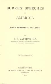 Cover of: Speeches on America by Edmund Burke