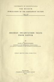 Cover of: Aramaic incantation texts from Nippur. by James A. Montgomery