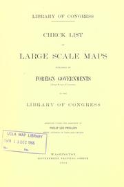 Cover of: Check list of large scale maps published by foreign governments (Great Britain excepted) in the Library of Congress.