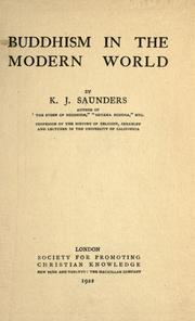 Cover of: Buddhism in the modern world by Kenneth J. Saunders