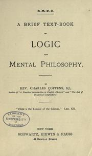 Cover of: A brief text-book of logic and mental philosophy. by Charles Coppens