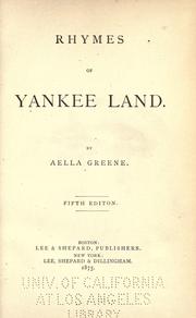 Rhymes of Yankee land by Greene, Aella